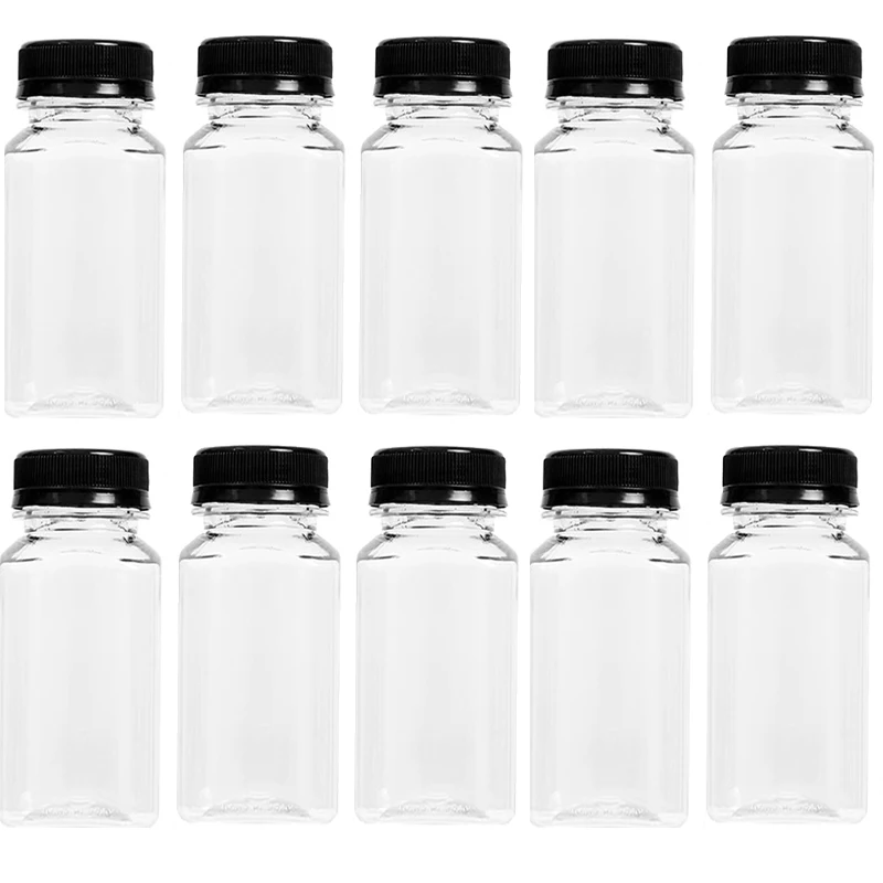 150/500ml tomme plastik drikkebeholdere med sorte skruelåg, genanvendelige til køkkenkøleskab, spiritus, mad, sovs, emballage: Brun