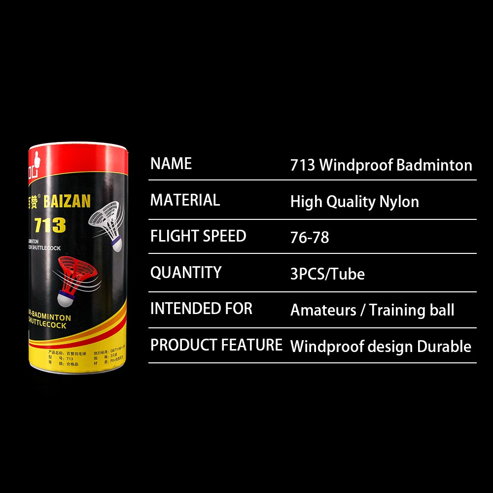 Welkin Originele Airshuttle Outdoor Badminton Airshuttle Plastic Bal Nylon Shuttle Ball Stabiele Weerstand 3 Stks/pak