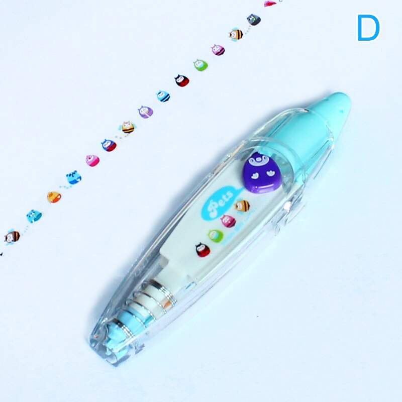 Cartoon Floral Sticker Tape Pen Funny Kids Stationery Notebook Diary Decoration Tapes Label Sticker Paper Decor for Kids 66CY: D