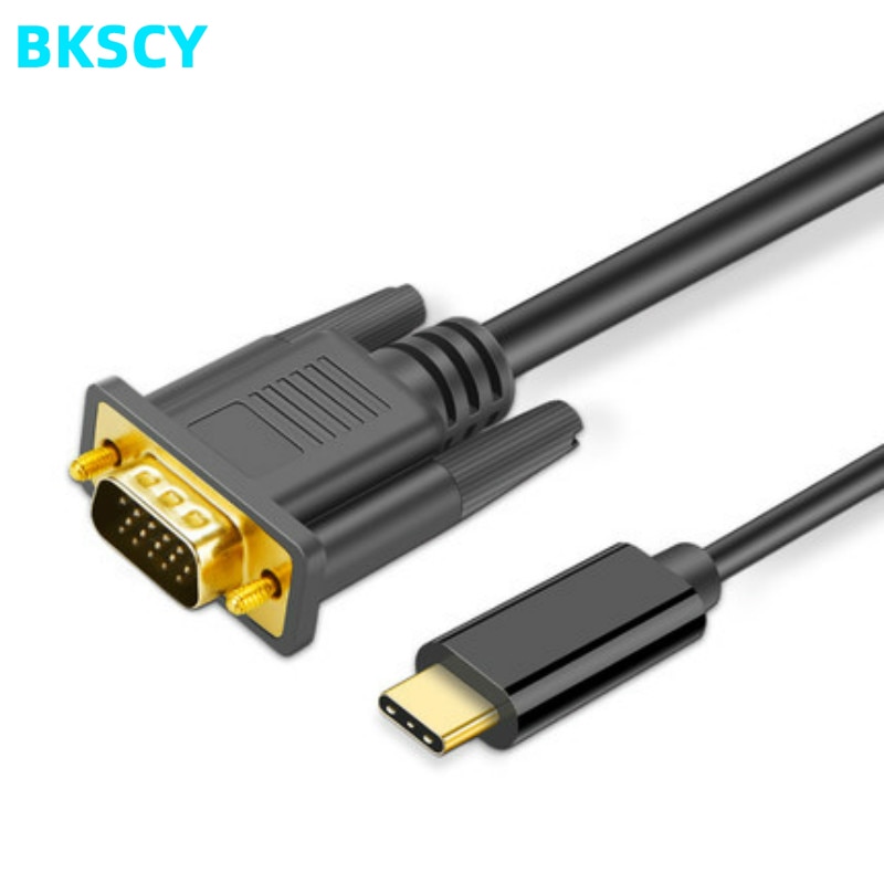 Bkscy Usb C Naar Vga Kabel 1080P Type C Naar Vga Converter Adapter Kabel Voor Laptop Uhd Externe Video projector 1.8 M