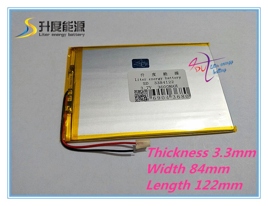 3384122 3.7 V 3600 mah Lithium Tablet polymeer batterij met Bescherming Boord Voor PDA Tablet PCs Digitale Pro