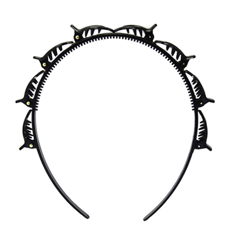 Dobbelt pandehår frisure hårnåle klipning frisør værktøj styling hår klip: Sort