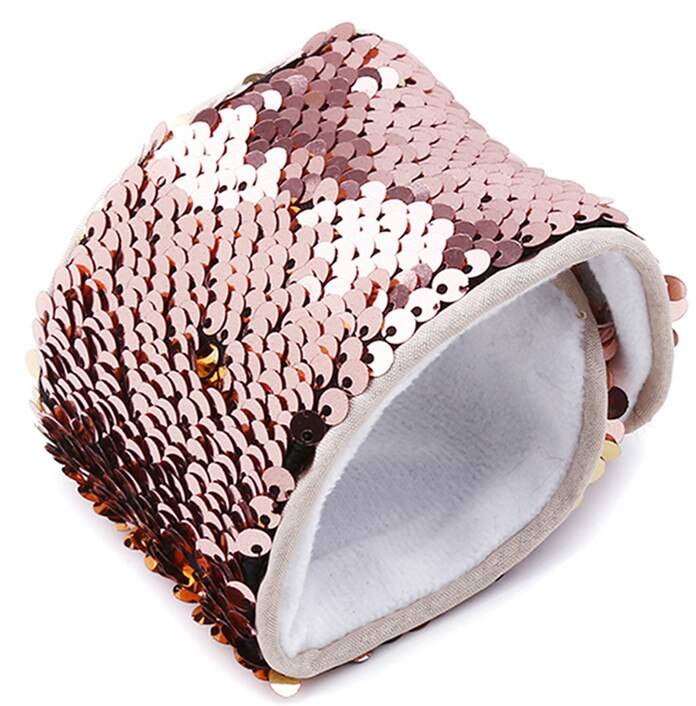 Multicolor Mermaid Sequin Wrap Bracelet Women Daily General Jewelry Decoration Wristband DIY: Maroon