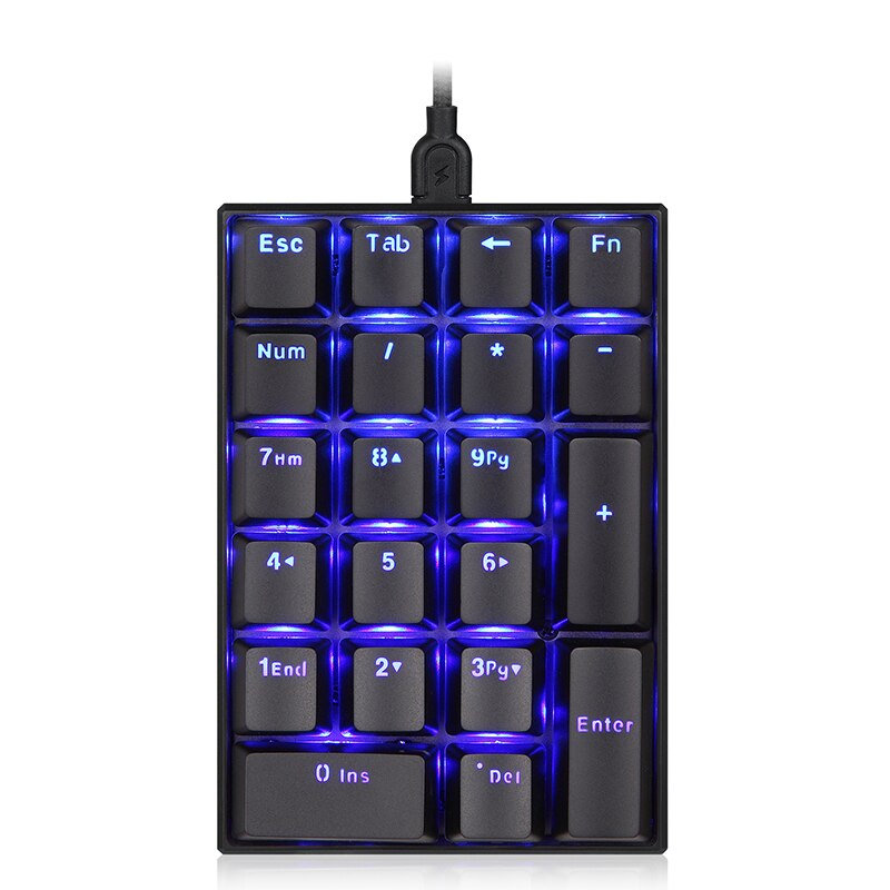 Motospeed  k23 mechanisch numeriek toetsenbord bedraad mini numeriek toetsenbord met led-achtergrondverlichting voor osu-gamers: Rode schakelaar