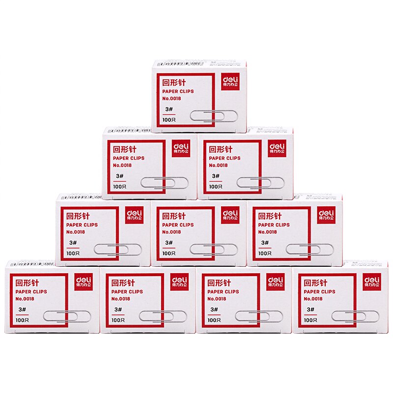 100pcs Box Big Paper Clips Metal Stationery Clips Nickel Pated Clip Folder 5# 50mm Bookmark Clip Office Supplies Deli 0050