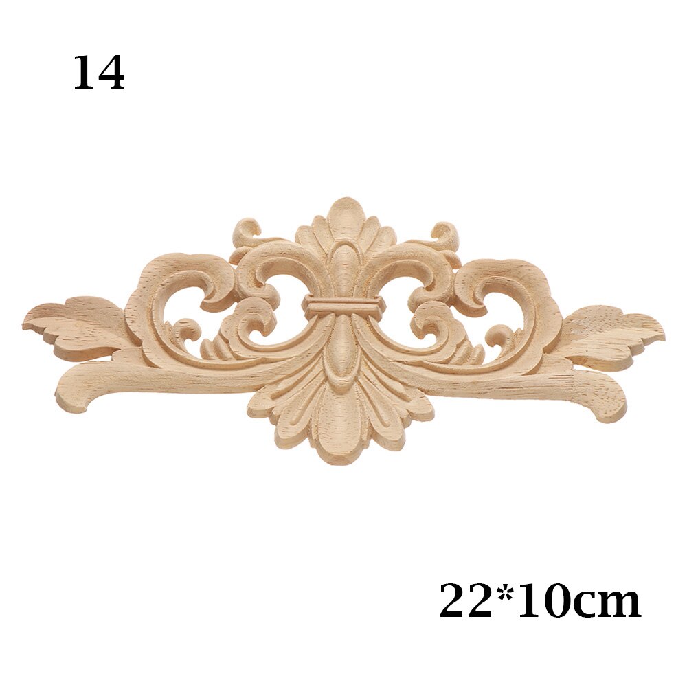 Figurines en bois sculpté à motif Floral naturel, applique d'angle, meuble d'angle, décoration Unique, décoration: 14