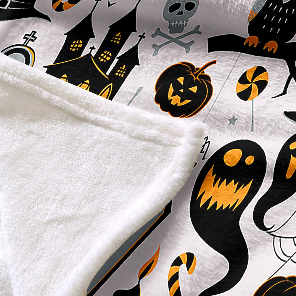 ONGLYP Halloween élément couverture chaude douce en peluche couverture jette pour canapé lit canapé décor à la maison couvertures confortable flanelle couvre-lit
