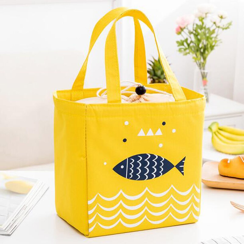 Vrouwelijke Lunch Voedsel Box Zak Geïsoleerde Thermische Voedsel Picknick Lunch Tassen Voor Vrouwen Kids Mannen Cooler Tote Bag Case: yellow