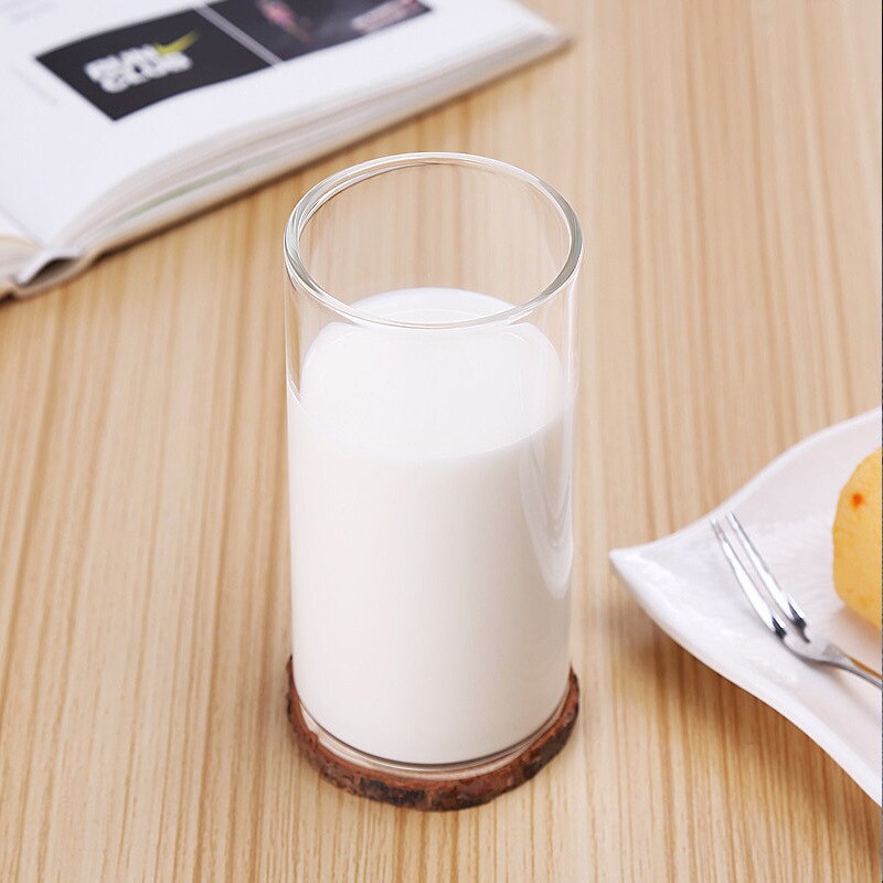 High Borosilicate Silicon Heat-resistant Glass,Thickened Straight Cup,Breakfast Cup,Milk Cup,Hotel Cup,Maximum 400ml: 300 ml