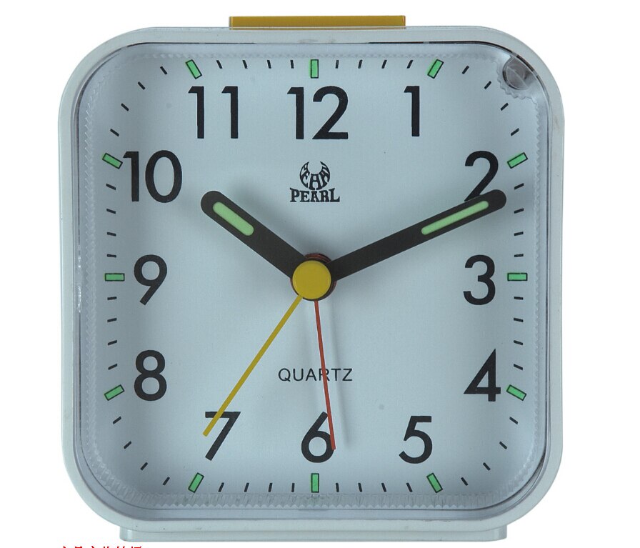 Travel Alarm Clock Analog Alarm Silent Non Ticking Ascending Beep Sounds Silent No Ticking Lighted on Demand Snooze Gentle Wake: White