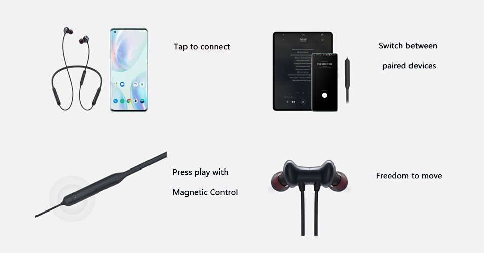 Officiella oneplus bullets trådlösa z hörlurar aptx hybrid magnetisk kontroll google assistent snabbladdare för oneplus 8 pro