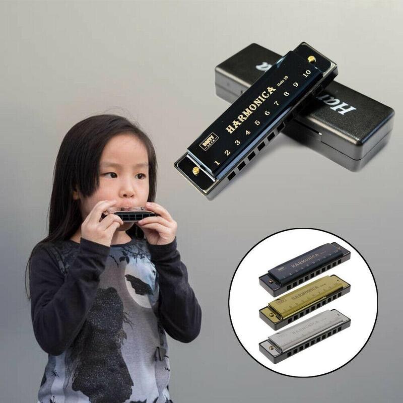 Harmonica 10 Holes Harp 20 C Tone Diatonic Harp key Blues mouth Training Jazz band Early Education Music C organ Sense Baby C4I5