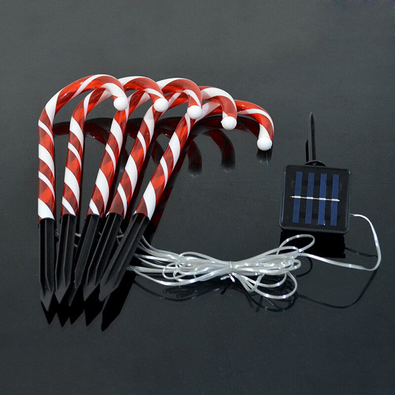 1/2/4/5 stücke Solar Power Weihnachten Candy Cane Lichter Solar Lichter Im Freien Warme Solar Rasen Lampe LED garten Pathway Yard Rasen Licht