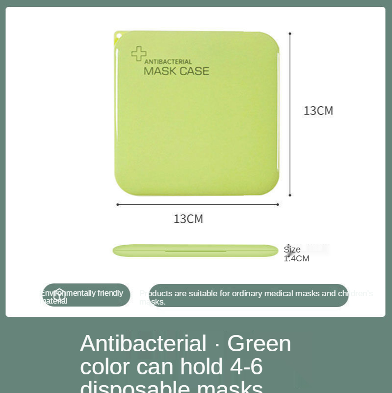 Leuke Masker Opbergdoos Draagbare Vouwen Draagbare Stofmasker Tijdelijke Opbergdoos Kinderen Studenten Mooie Plastic Masker Doos: green