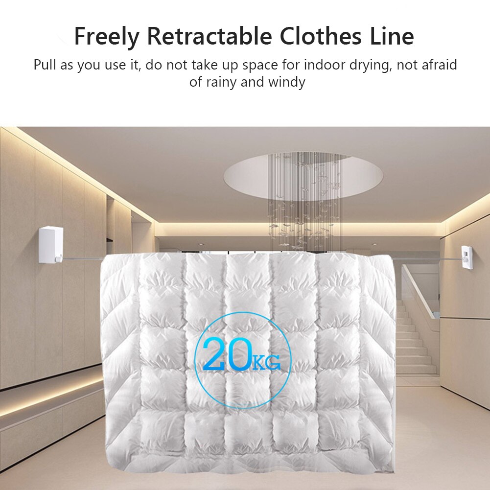 Wall Stretch Washing Cloth Line Retractable Outdoor Indoor Dryer Laundry Hanger Contraction Bathroom Accessories Clothesline