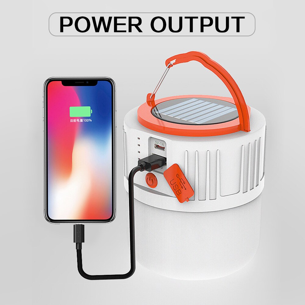 Bærbare lanterner 280w 190w solcelle ledet campinglys til utendørs telt lampe nødlys usb oppladbar pære hjem  av 5 gir