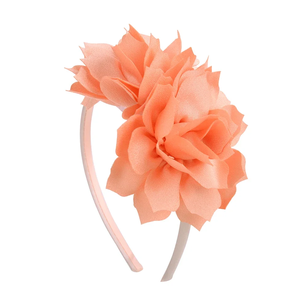 Diadema de flores grandes de 3,7 pulgadas, banda para el cabello para niñas, aro para el cabello hecho a mano sólido, cinta de grogrén, accesorios para el cabello,