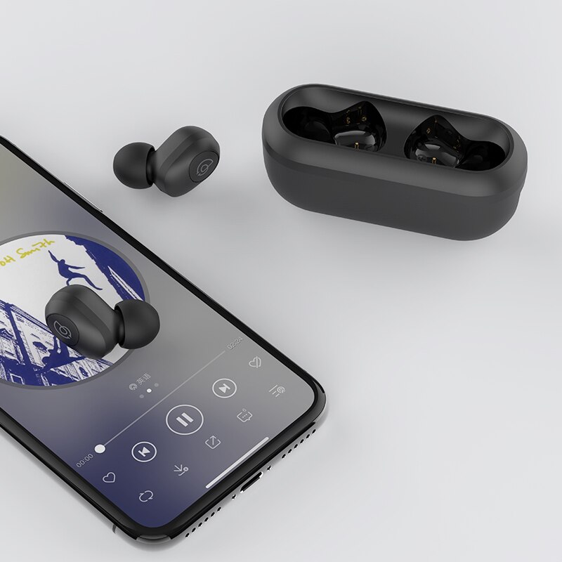 Haylou GT2 noir Mini TWS casque sans fil HD stéréo sans fil Bluetooth 5.0 écouteurs avec câble de charge caché