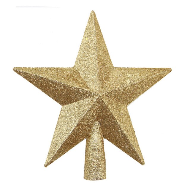 Gold Silver Christmas Star Ornaments Xmas Home Decor 1pc Christmas Tree Top Decoration 200mm Shatterproof Glitter Star: Gold