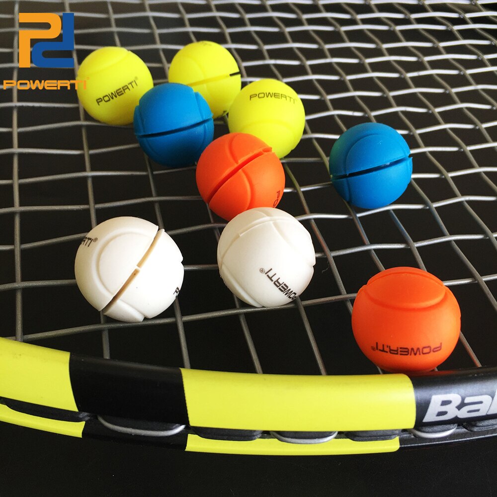 Powerti 8 unidades/pacote bola tênis amortecedor de vibração reduzir choque para esporte raquete de tênis amortecedor 4 cores