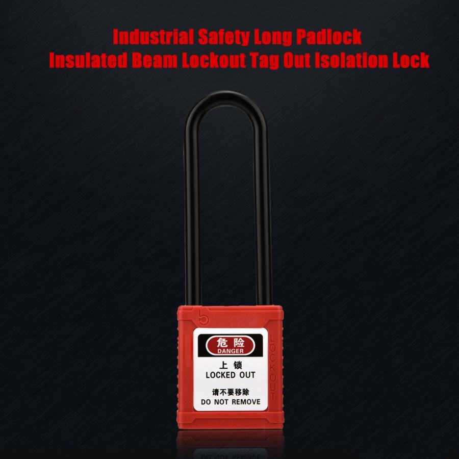 Industrial Safety Padlock Long Insulated Beam Lockout Tag Out Isolation Lock