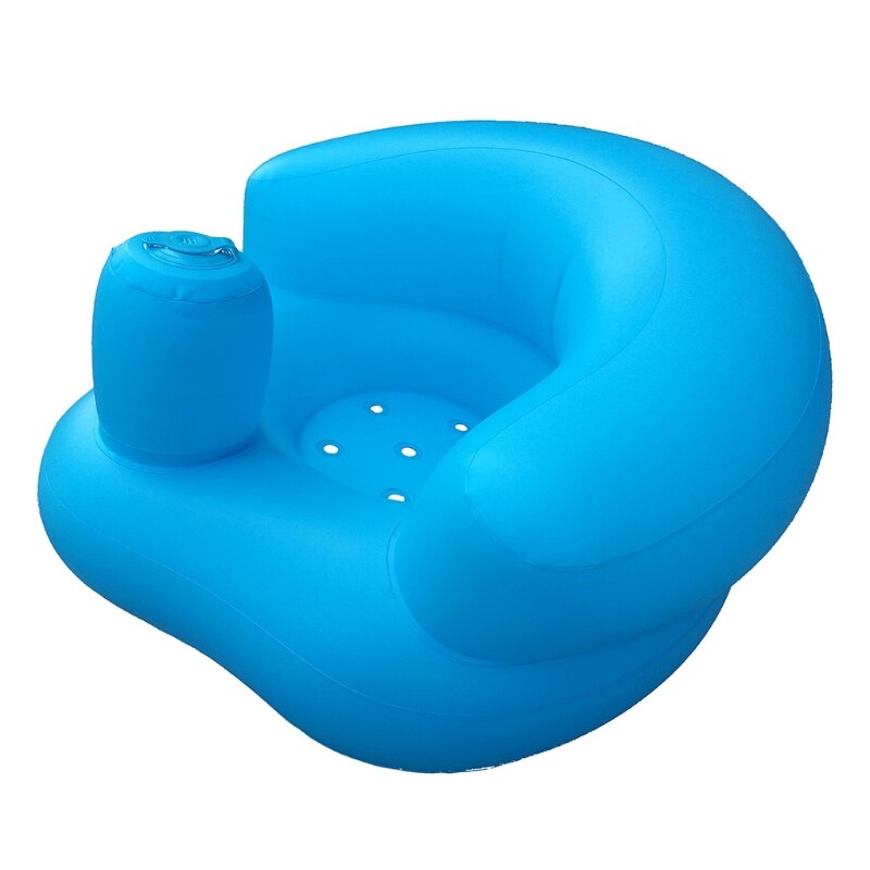 Bærbar baby læring sæde oppustelig bad stol pvc sofa brusebadstol til at spille spise badning lounging: Blå