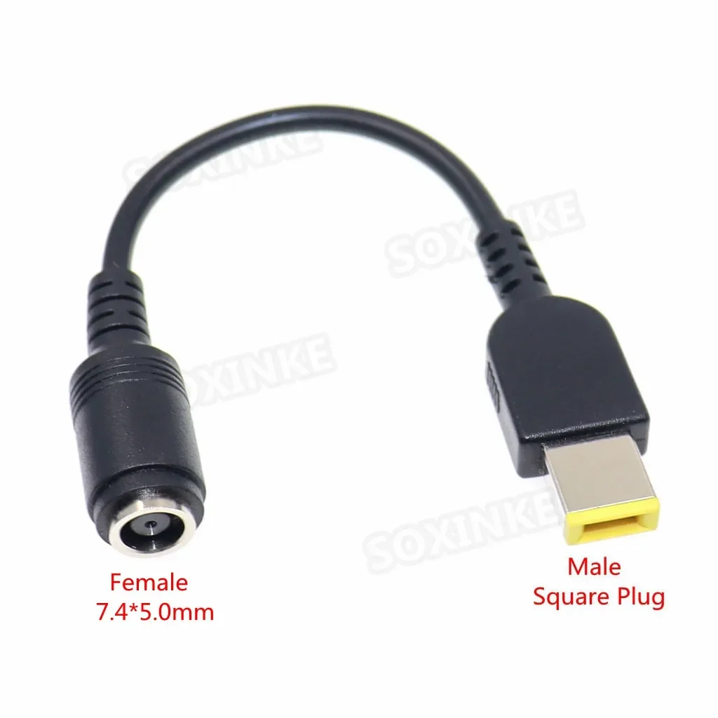 Cable adaptador para ordenador portátil, enchufe cuadrado a 4,5x3,0mm, 5,5x2,1mm, 7,4x5,0, 7,9x5,5mm, Cable convertidor de cargador de energía CC hembra para Lenovo hp: Naranja