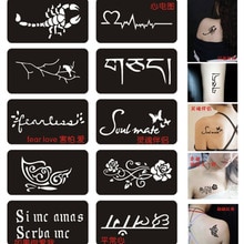 10 designs airbrush stencil rose sommerfugl arbic ord bogstaver henna stencil tatovering til maleri pochoir tatouage skabeloner