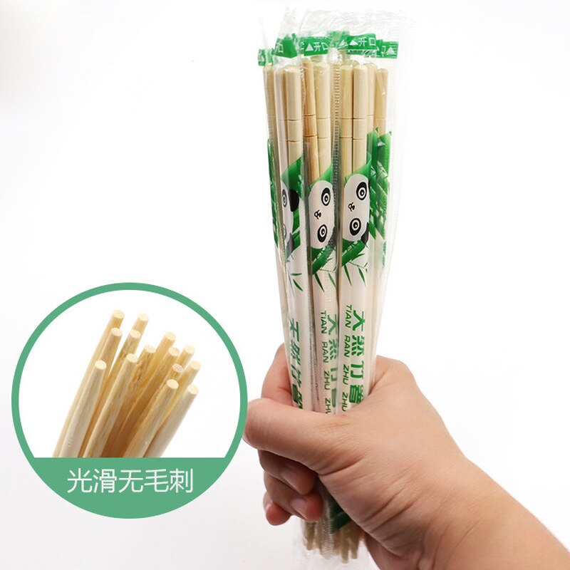 100 Pairs Chinese Wegwerp Bamboe Houten Eetstokjes Restaurant Individuele Pakket Chop Sticks Voedsel Stok Servies Keukengerei