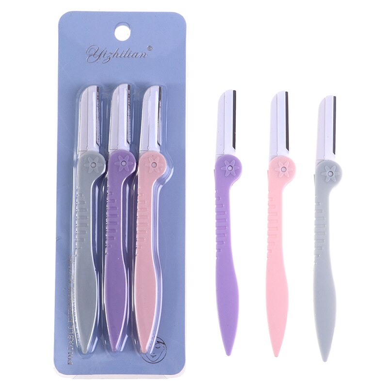 Juego de depiladora de cejas para mujer, utensilio de belleza para depilación, afeitadora Facial con cuchilla de acero, 3/5 piezas