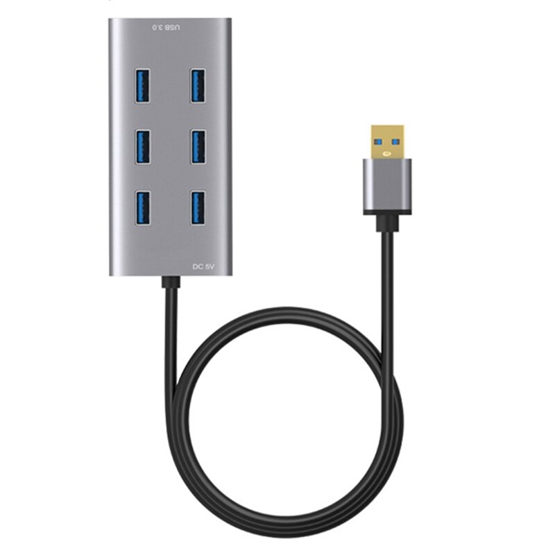 7 Port wysokiej prędkości USB3.0 Centrum wielu USB ze stopu aluminium rozdzielacz 300mb/s rozszerzenie adapter rozdzielacz robić komputera stacjonarnego: Default Title