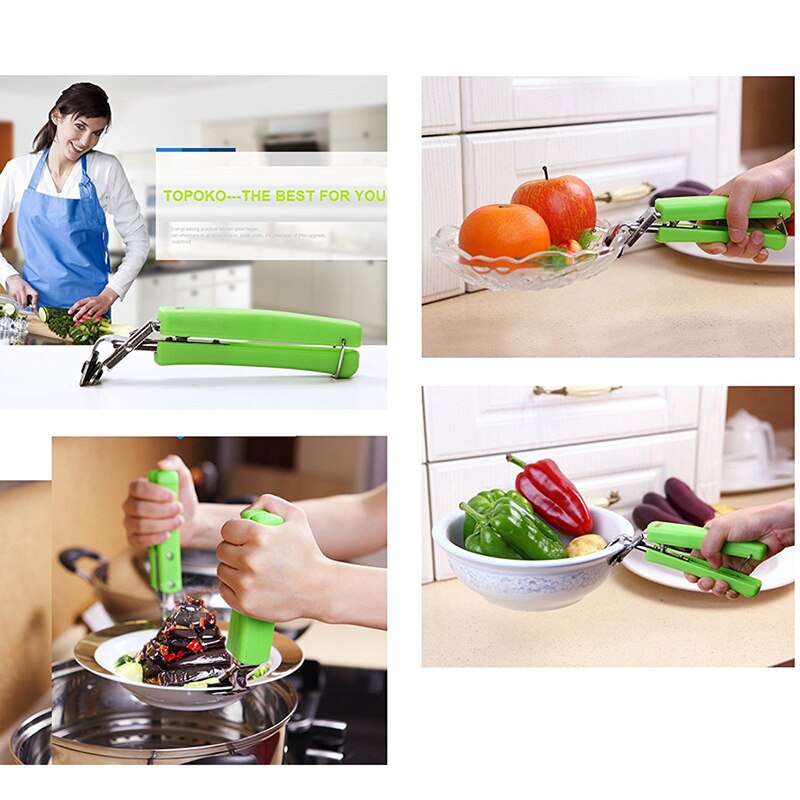 Stainless Steel Dish Clamp Dish Plate Bowl Clamp Clamp Silicone Handle Kitchen Tool Anti-scald Clamp Bowl Lifter
