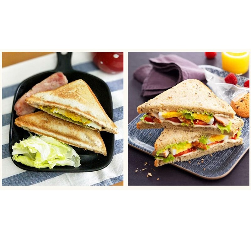 DMWD Home Mini Triangle Sandwich Maker 220V Bread Toaster Personal Breakfast Machine Frying Egg Tool Stainless Steel 750W