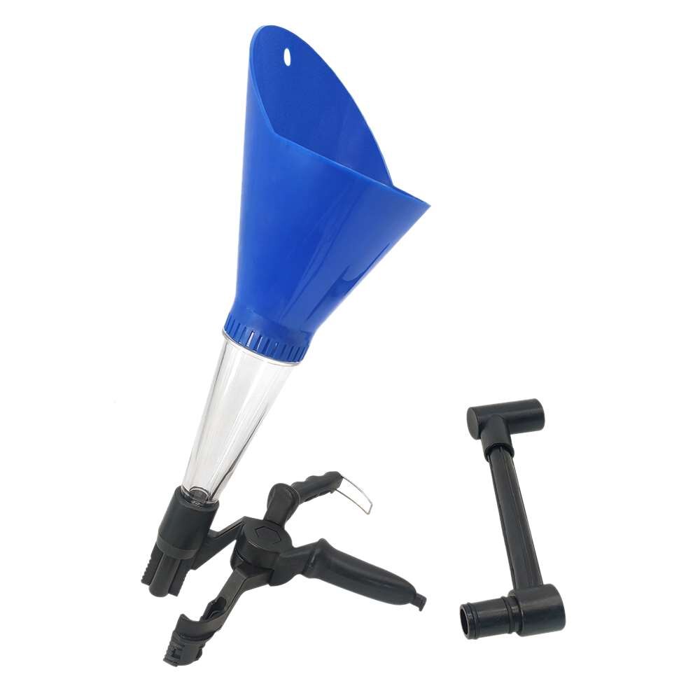 Plastic Universal Vehicles Car Engine Oil Funnel Adapters Set With Clamp Easy To See Oil Flow