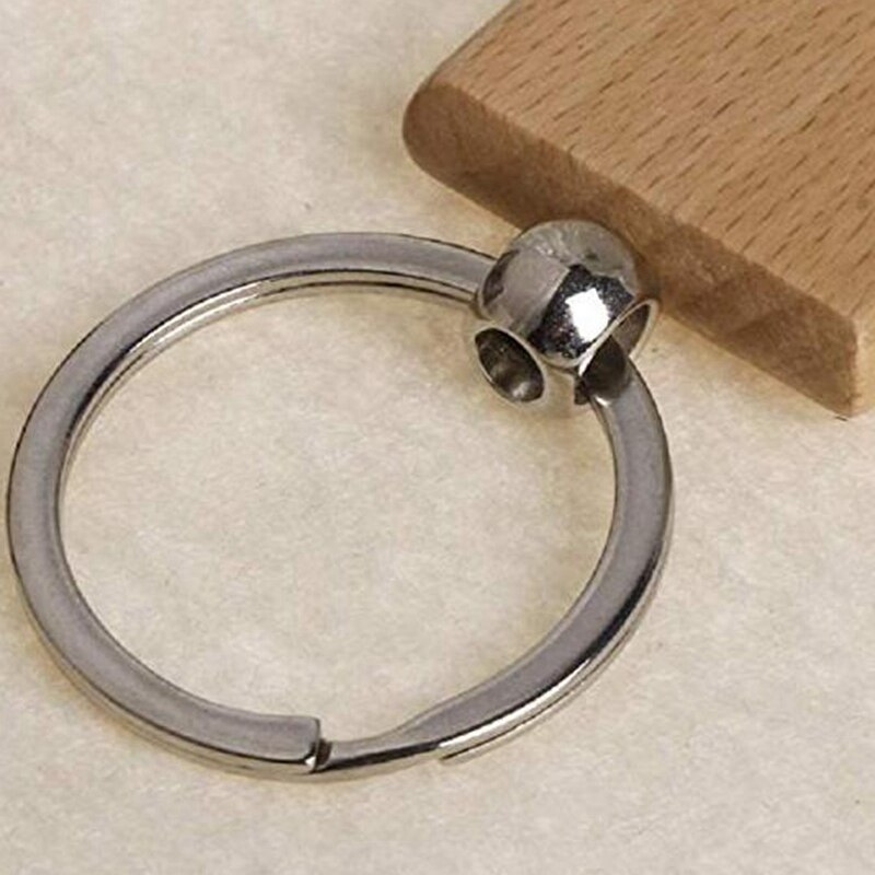60Pcs Blank Rectangle Wooden Key Chain Diy Wood Keychains Key Tags Can Engrave Diy