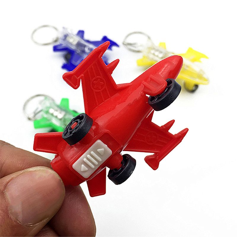 Mini Plane LED Light-Up Toys Keychain Party Favors Kids Toy Gadgets Bag Pendant