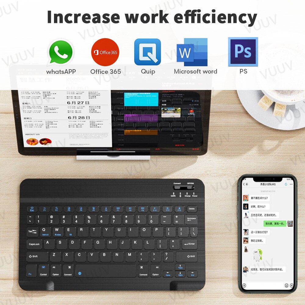 Hiszpańska klawiatura kompatybilna z Bluetooth dla tabletu rosyjska portugalska Android iOS Mini bezprzewodowa klawiatura tabletu dla ipada