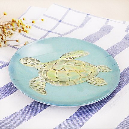 4 piece melamine plate set A5 melamine starfish stone Fish turtle Dessert salad dish European dinnerware suit BY01.1