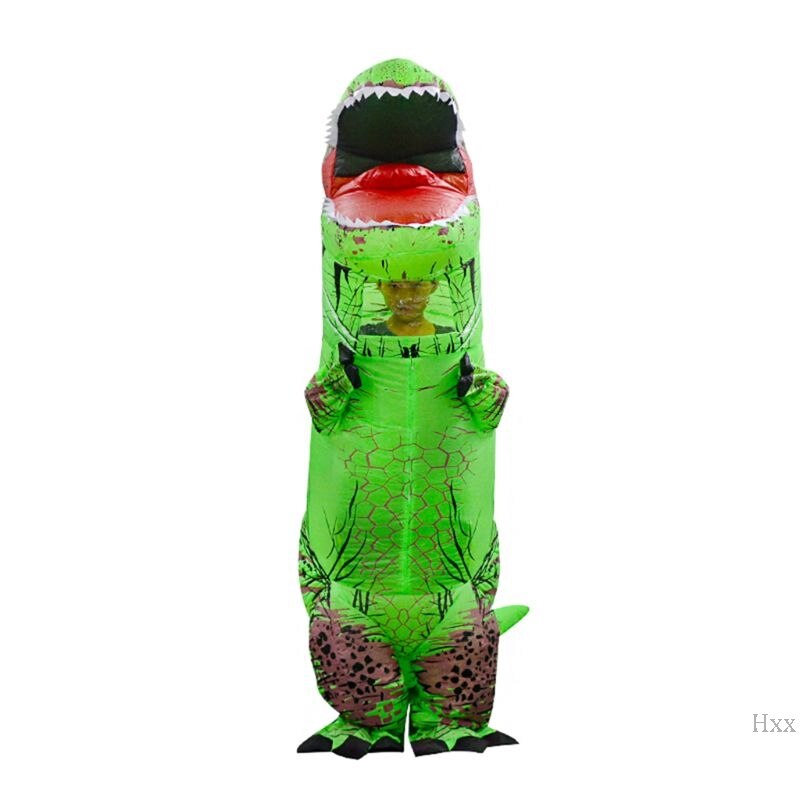 Inflatable Dinosaur Costume Mascot Child Adults Halloween Blowup Outfit Cosplay: L / GN