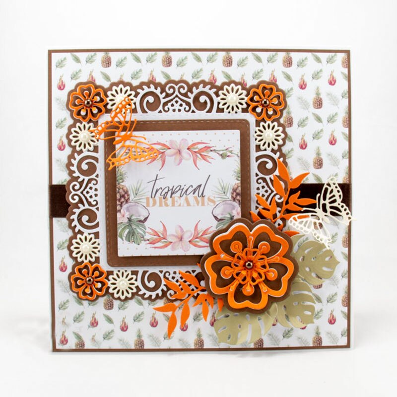 Flowers Border Frames Metal Cutting Dies Flowers&Frames Die Cuts For Card Making DIY Scrapbooking Embossed Crafts Cards