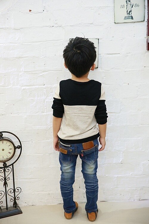Kinder tops tees kinder t-shirts für jungen langarm t shirts leopard panther baby Size100 ~ 150 junge frühling herbst kleidung