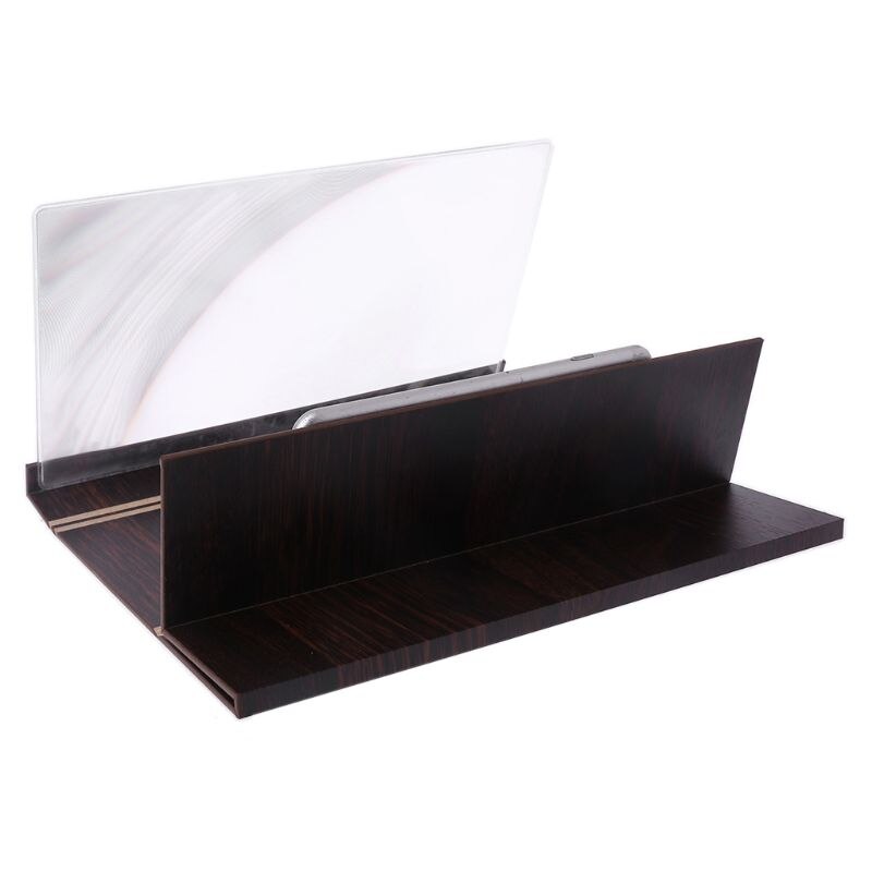 3D Amplifying 12 Inch Desktop Hout Beugel Mobiele Telefoon Video Screen Vergrootglas Versterker Houder