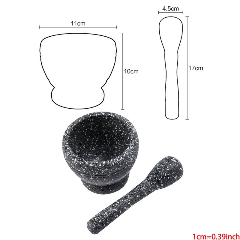 Resin Mortar Pestle Tool Set 11 Cm Large Mortar Kitchen Herbs Spices Food Shredi Mortar