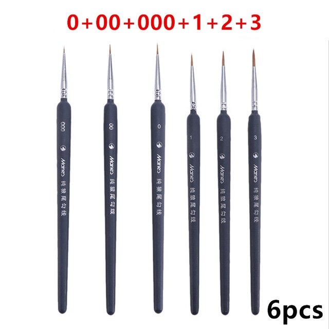 5 PCS DIY Paint Brush Set Nylon Brush Acrylic Painting Thin Hook Line Pen Art Supplies Hand Painted A3: E