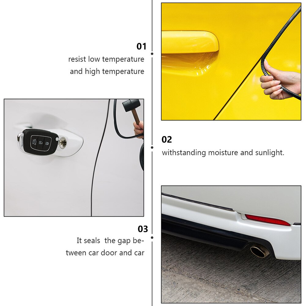 1 Pc Doot Edge Sealing Strip U Shape Anti-collision 5m Sealing Strip Door Edge Guard Trim Seal Protector for Auto Vehicle Truck