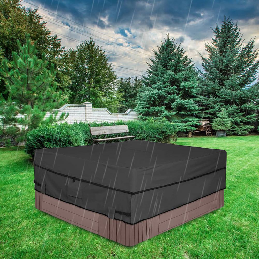 Polyester Square Spa Cover 100 Coverage Outdoor Tub Cover Cap With Vents And Handles Waterproof And Leakproof From Rain Snow 7