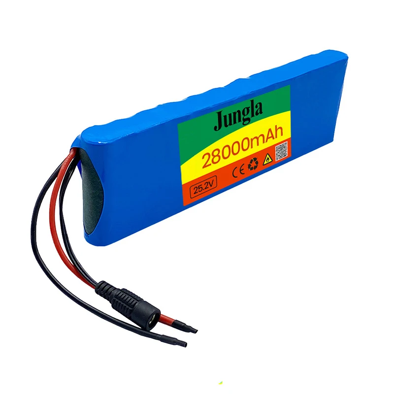 Batterie de lítio 6S2P 25.2V 28Ah 18650 de alta qualidade 24V 28000mah com reforço BMS vélo électrique + carregador