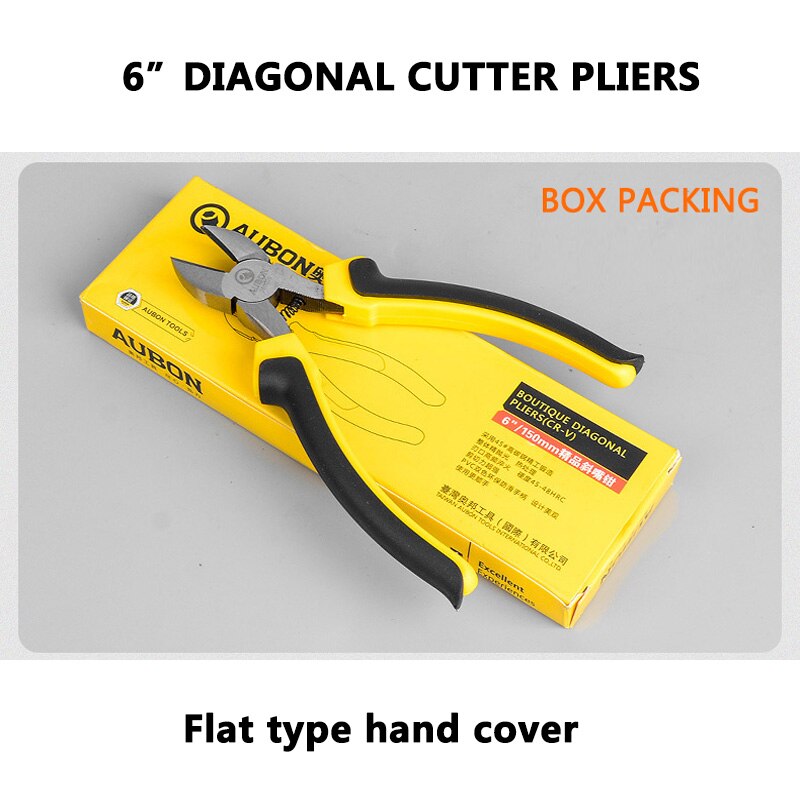 Kniptang Diagonale Cutter Ronde Kaak Micro Kralen Tangen Elektrische Draden Cutters 6 "Cut Side Knipt Tang Met Hand cover: Cutting Pliers(BOX)