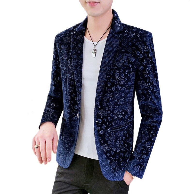 Blazer Décontracté Homme Rayures Verticales - Coton élasthanne, Coupe Régulière, Pour Printemps/automne