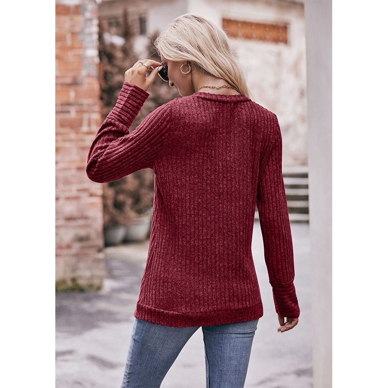 Herfst Winter Losse Casual V-Hals Pullover T-Shirts Dames Mode Eenvoudige Lange Mouw Onderkant Top Vrouwen T-Shirt Dames Kleding